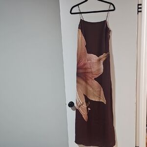 Chic Brown Floral Maxi Dress